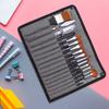 18 bucăți/set perie pentru vopsea acrilică cu sac de depozitare bricolaj, mâner din lemn, păr din nailon, perii de desen pentru acuarelă, set de stilouri pentru clasă