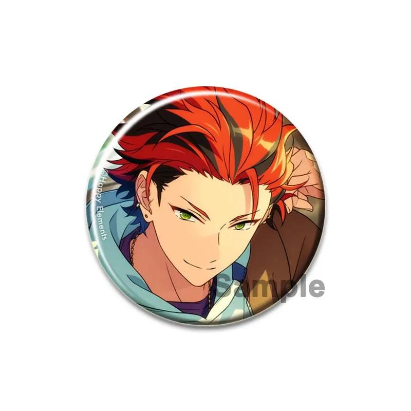 32/44/58mm Ensemble Stars Idol Brooch Round Cartoon Cosplay Badge Akehoshi Yuuki Fushimi Narukami Lapel Pins for Backpack Gift Accessory