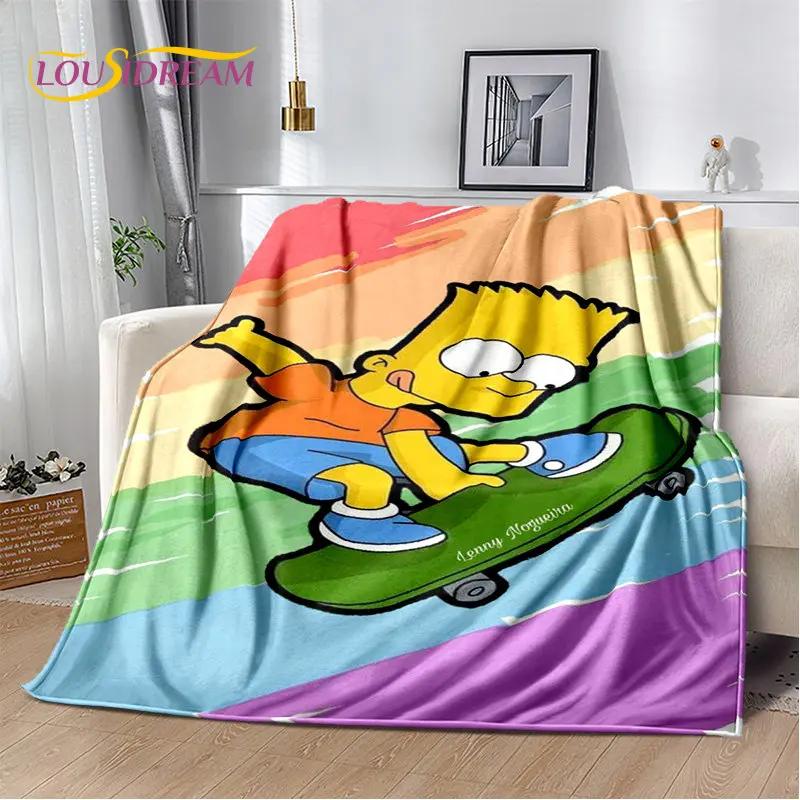 

The S-Simpsons Cartoon Plush Blanket,Flannel Blanket Kids Throw Blanket for Living Room Bedroom Bed Sofa Hiking Leisure Napping 75x90cm