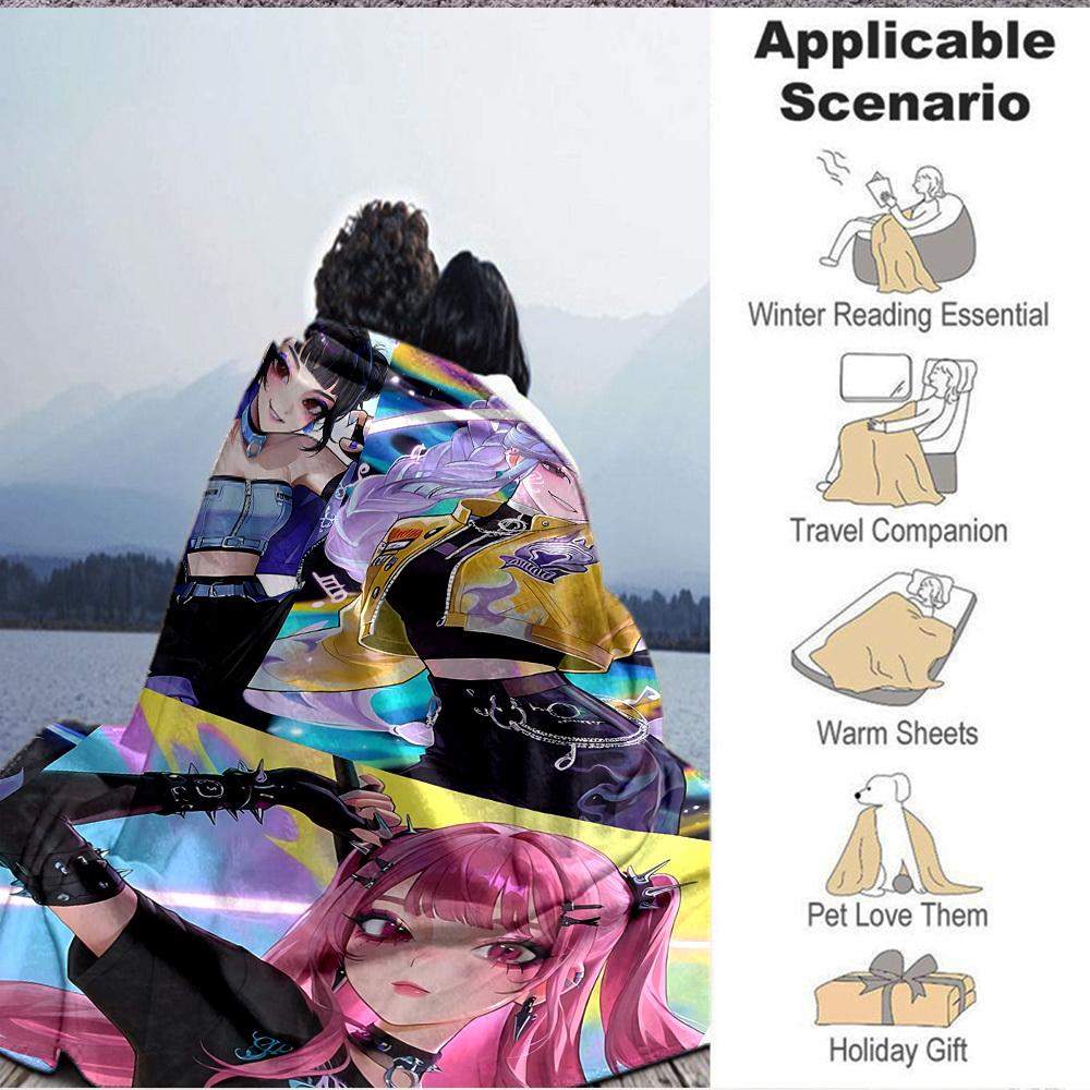 1pc KPop Flannel Throw Blanket HD Printed Lightweight Soft Warm All Season Blanket for Sofa, Bed, Travel, Camping Machine Washable