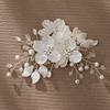 Crystal Pearl Flower Bridal Headwear White Wedding Hairpin Exquisite Bride Headdress  Hair Jewelry