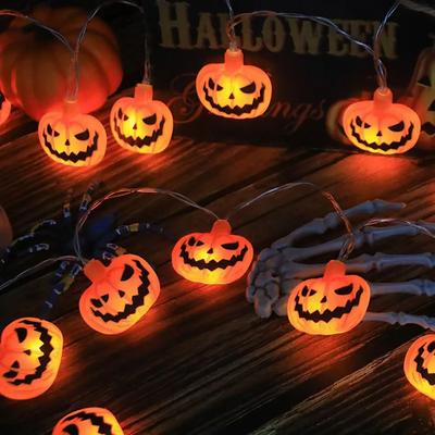 Halloween Decoration String Lights Battery Powered with Ghost Witch Cat Pumpkin Spider Web Skeleton Mummy Pirate Ghost Shape