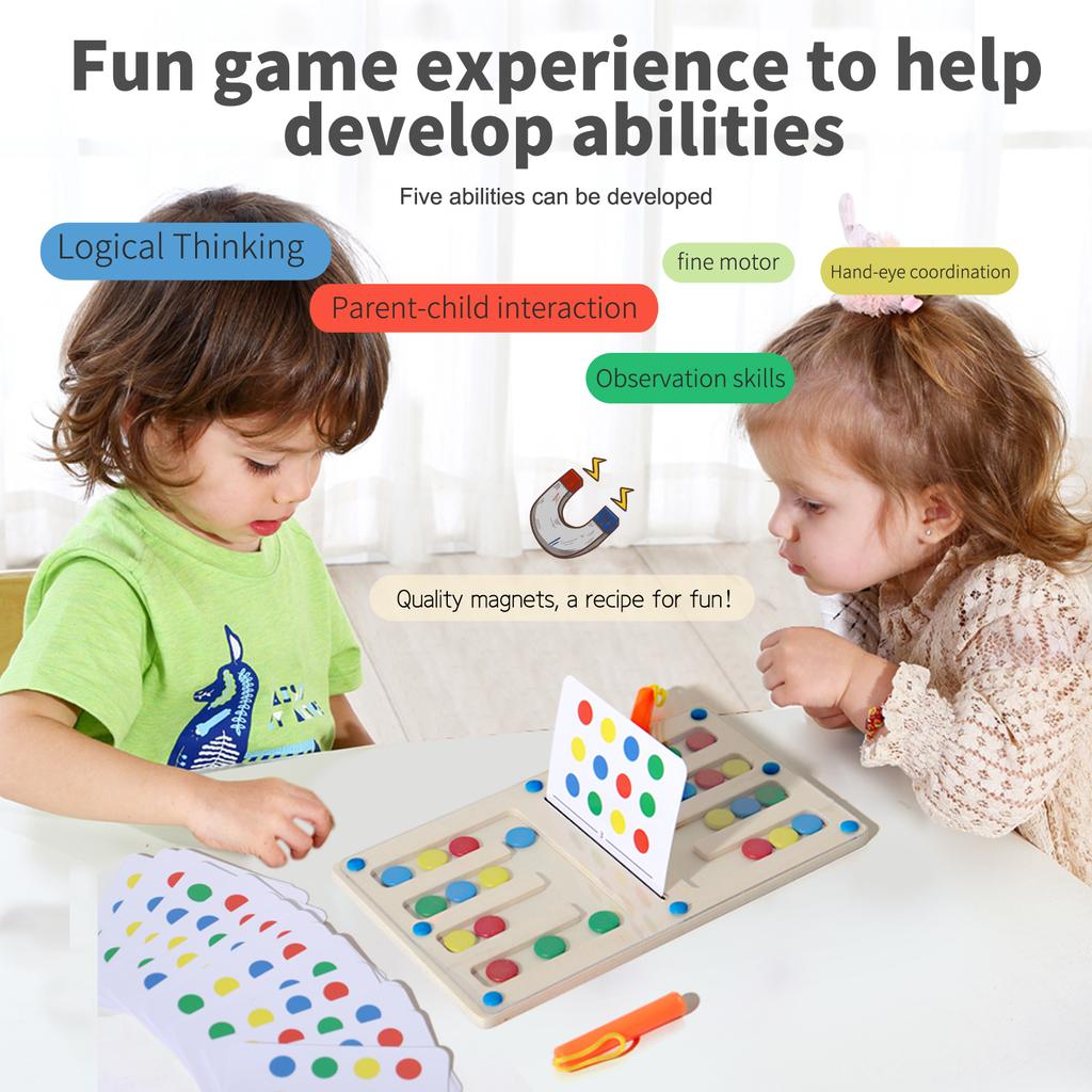 Four Color Walking Game Chess Single&Double Maze Battle Game Logical Thinking Training Montessori Early Education Puzzle Toys