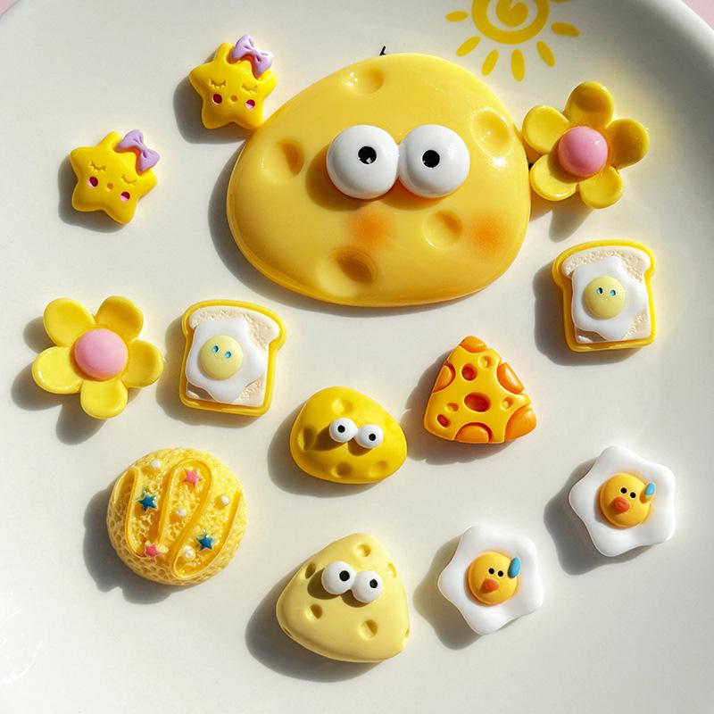 Cartoon-Käse-Harzschmuck, Handyhüllen-Abdeckung, Haarspangen-Aufnäher, DIY-Sahnekleber-Zubehör