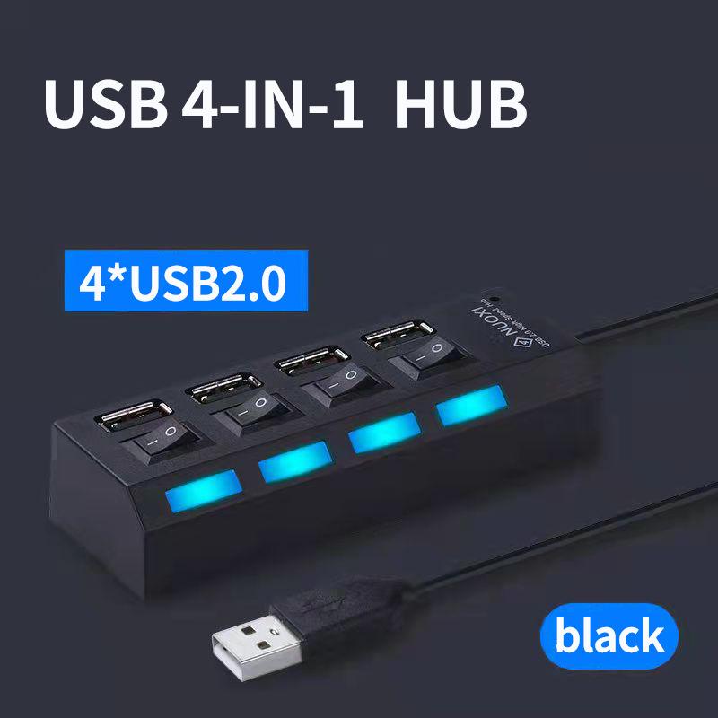4-Port Independent USB Switch Hub with 7-Port Splitter