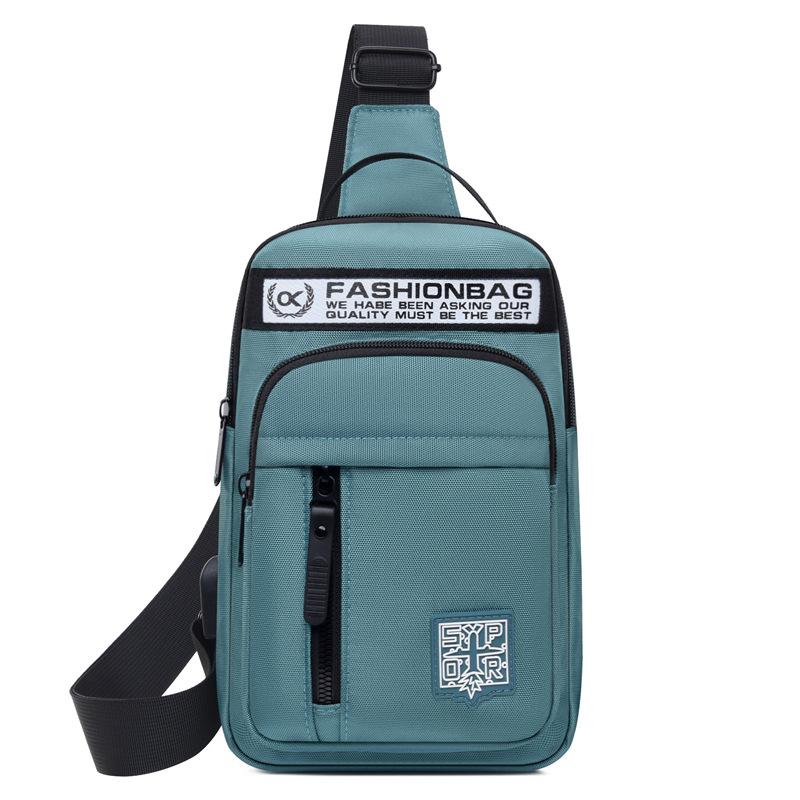 Breast bag men's high-end new single shoulder satchel casual fashion Oxford cloth chest bag outdoor sports lightweight backpack