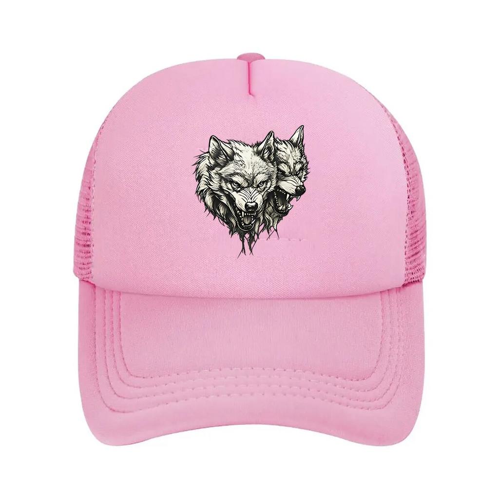 Unisexs Urban Streetwear with Cool Wolf Pattern Design Adjustable Snapback Flat Brim HighQuality Mesh Baseball Cap