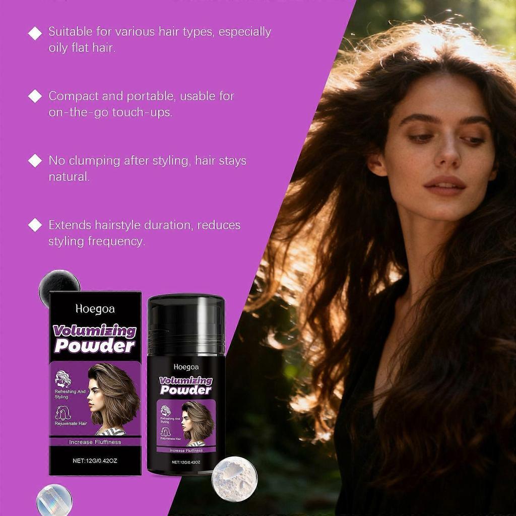 Limited time!!Hoegoa Hair Voluminous Powder: Oil-Control, Refreshing, Naturally Voluminous Hair, Portable Styling, Daily Care Hair Powder