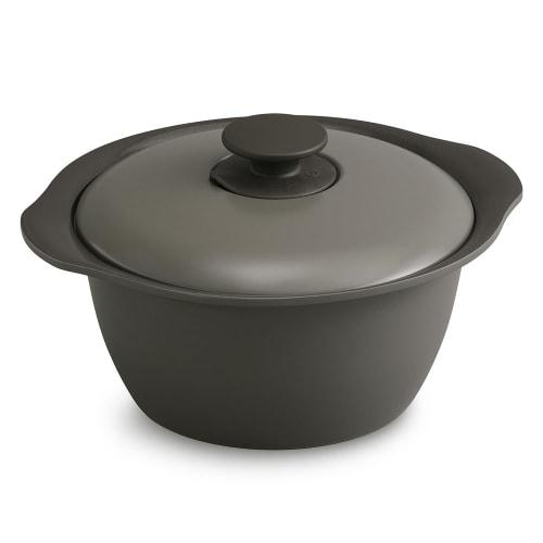 IRIS OHYAMA Waterless Pot, 24cm, Charcoal Gray, Compatible with Induction and Gas, 6 Types of Cooking, Ceramic Coating, Grease Resistant, Easy To Clea