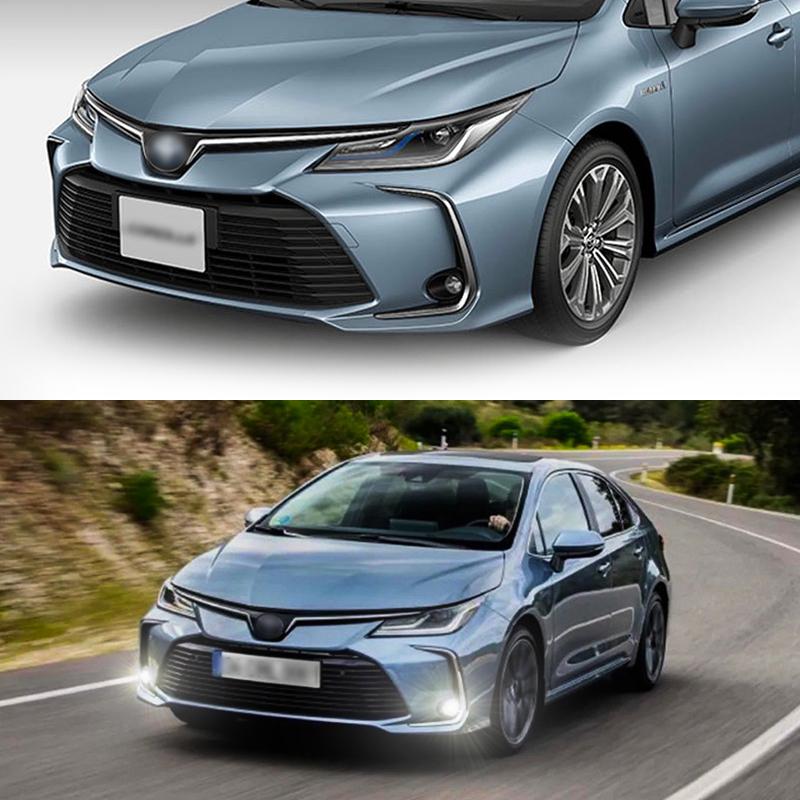 Lumini de zi LED Lampă de ceață DRL pentru Toyota Corolla Sedan Fire Comutator Releu Impermeabil Ornament Cromat