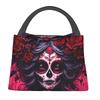 Mexicaans Catrina Meisje Dag van de Doden Suikerschedel Geïsoleerde Lunchtas voor Vrouwen Kinderen Draagbare Voedseldozen Thermische Lunchbox Tote
