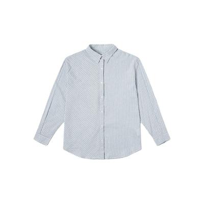 Striped Polo Comfortable Fashion Long Sleeve Shirt Women Shirts White Blue VN000M9CWHI