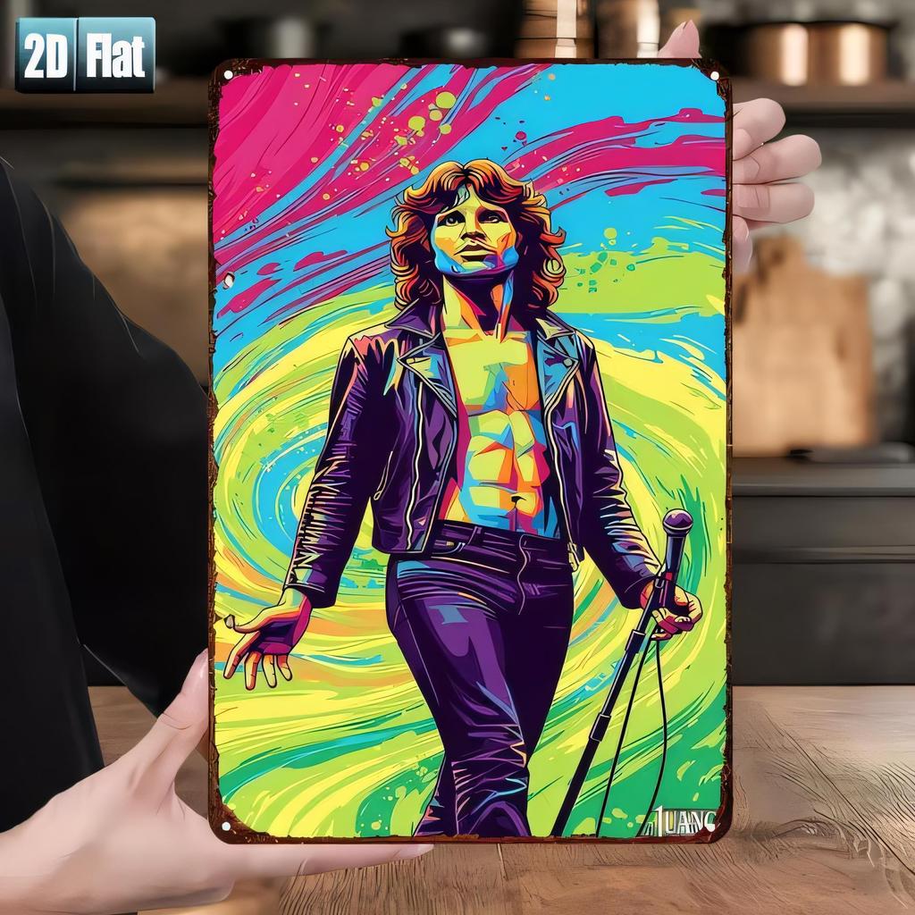 Tin Sign Musician Guitar Retro Metal Wall Art cm Vintage Rock Star Painting Poster for Home Bar Pub Garage Man Cave Decor Gift