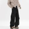 Pantaloni della Tuta Casual Spessi Larghi Dritti a Gamba Larga da Uomo Autunno e Inverno Pantaloni da Lavoro Paracadutista in Lana Stellata