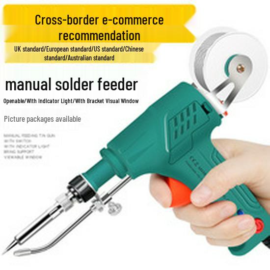 60W Internal Heating Semi-Automatic Soldering Iron with Manual Feed, US Standard