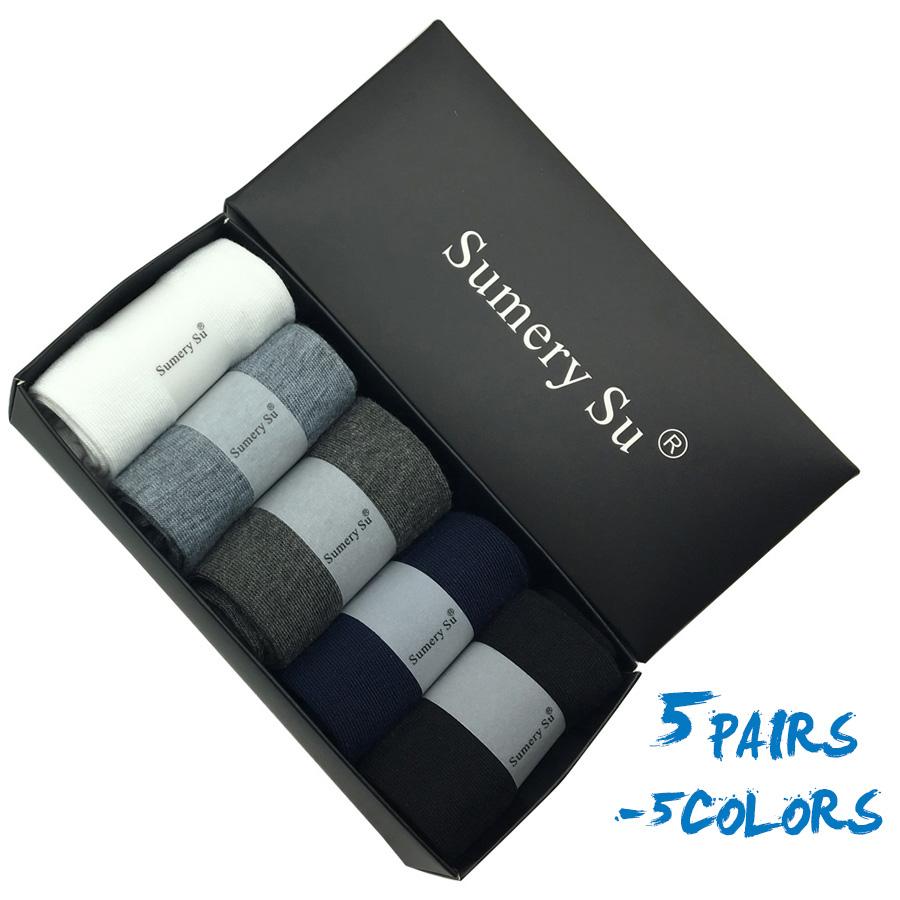 5 Pairs/Lot Socks Men Dress Wedding Cotton Solid Color Black Brand Fashion Breathable Casual Meias Male Sock Gift