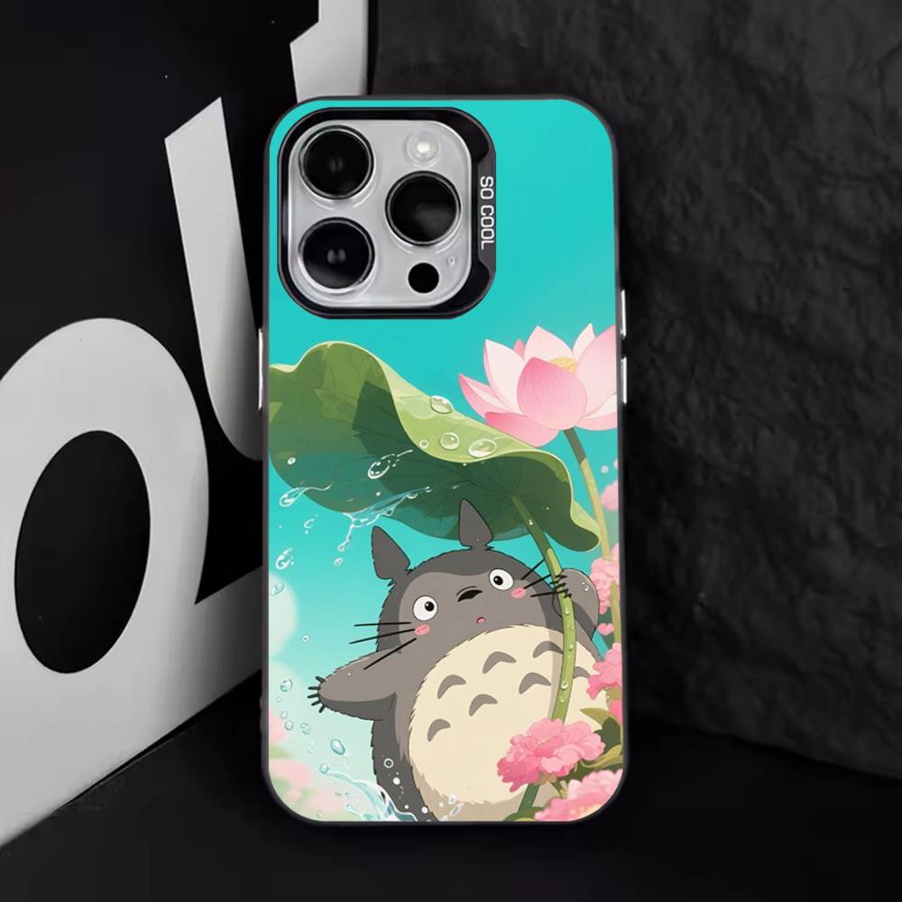 

CUTE T-TotoroS-ES Anime Phone Case For iPhone 16,15,14,13,12,11,8,7,Pro,Max,Plus,Mini,XS,SE Anti Fall Black Matte Hard iPhoneXSMax