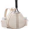 Pickleball Bag Crossbody Sling Paddle Bag With Large Capacity Storage Polyester Beige For Paddles Balls  Items