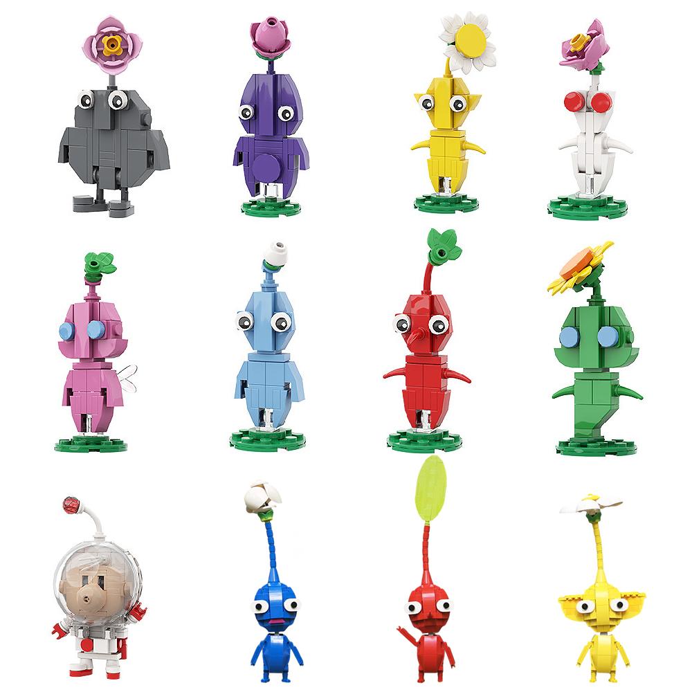 MOC Anime Pikmined Hocotate Olimar Asteroid Bausteine Set Monster Spiel