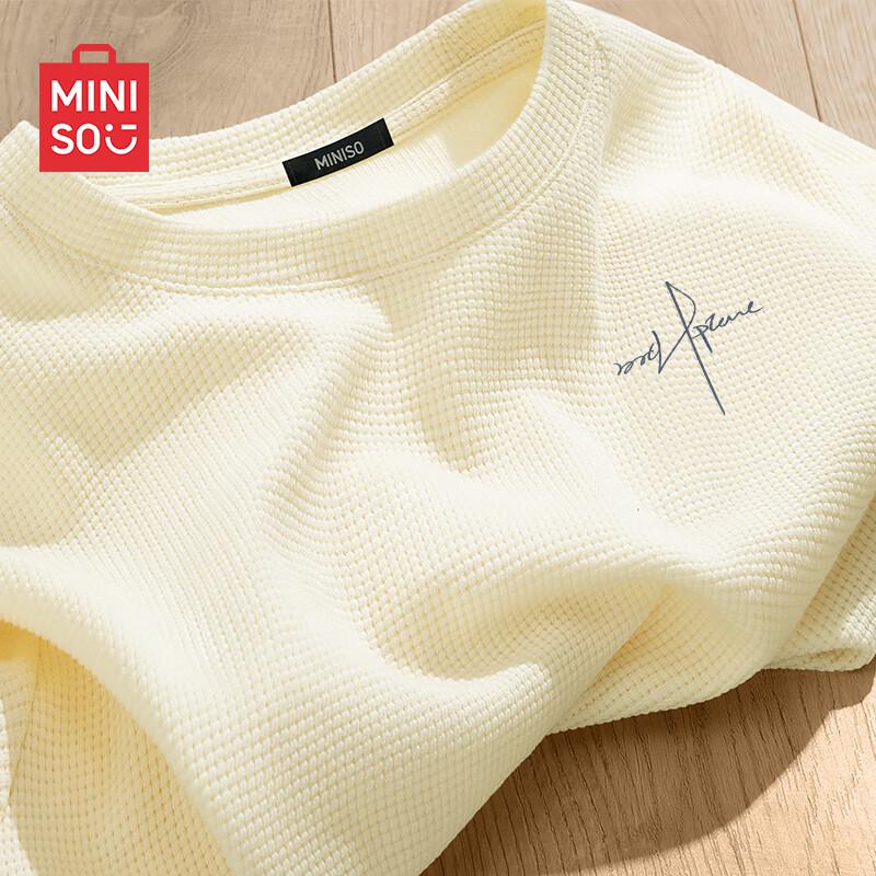 MINISO Men s Waffle Knit Long-Sleeve T-Shirt M