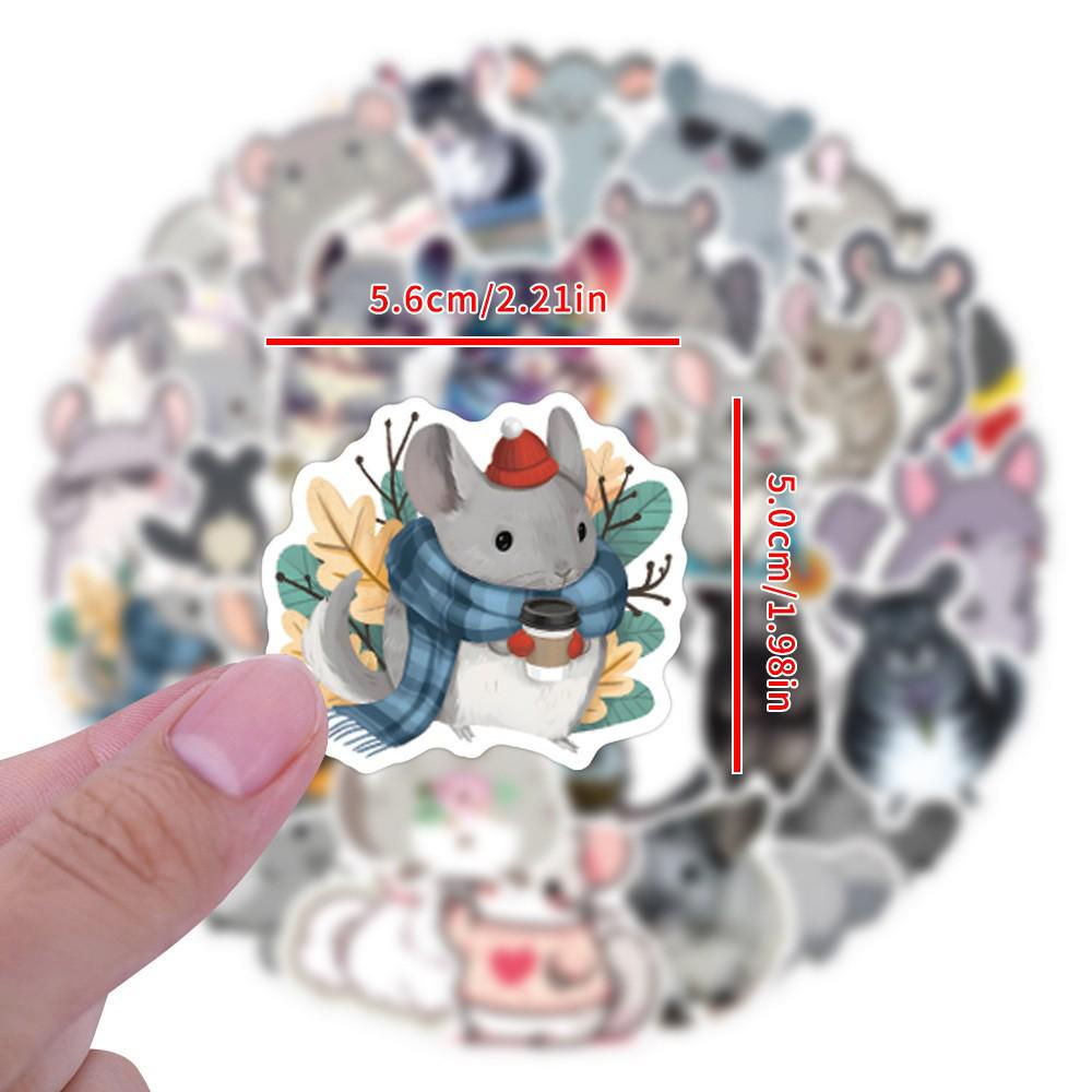 50 Totoro & Chinchilla Cartoon Stickers: Waterproof Decorative Set for Thermos, Journals, Computers & Phones