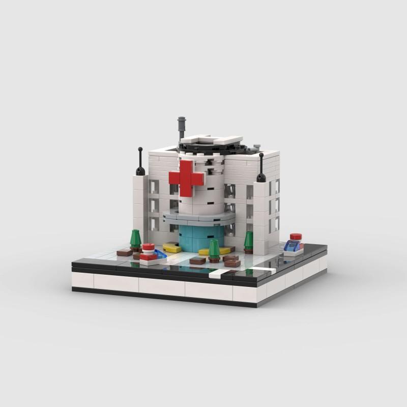 MOC Zahnklinik Medizinisches Labor Stadtkrankenhaus Bausteine Steine Friends Set Schmuck Scannraum Spielzeug für Kinder Geschenk