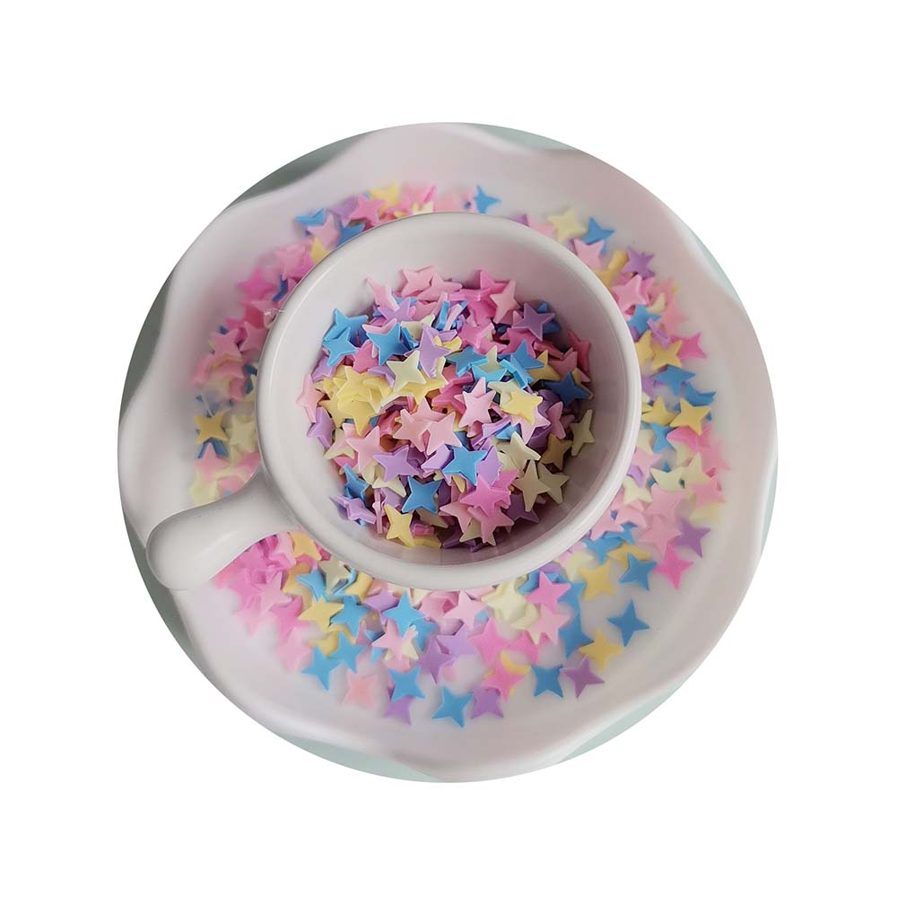 1kg Creative Colorful Star Romantic Handmade Charms Polymer Shimmering Thin Clay Pieces Great for Scrapbooking
