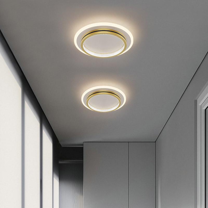 Modern LED Ceiling Lights For Home Entrance Indoor Lighting Fixtures with Crystal Lampshade Lights Round Square Luminaria
