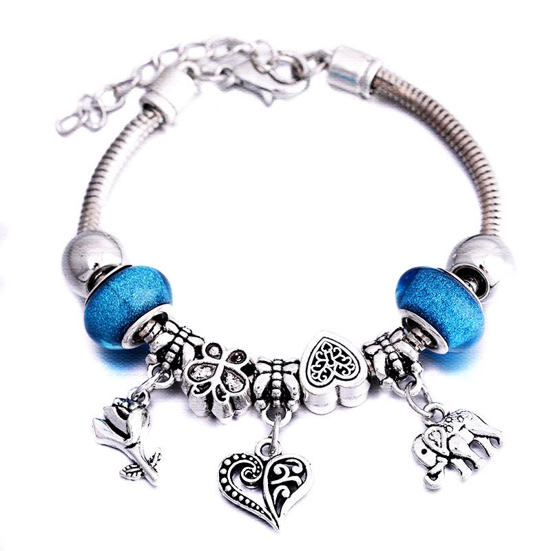 Fashion Glamour Bangle Jewelry 6 Colors Metal Lobster Buckle Snake Chain Beaded Bangles For Women Summer Bracelet Romantic Gift