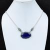 Natural Lapis Lazuli Gemstone Handmade 925 Sterling Silver Electroform Necklace, Lapis Lazuli Silver For Wife Unisex Pendant Gift For Mom