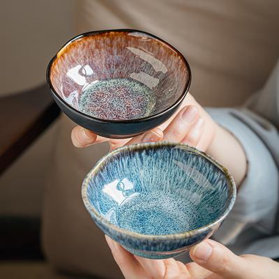 Dining Table Household 4-inch Taste Plate Retro Special-shaped Ceramic Taste Plate Hot Pot Sauce Plate