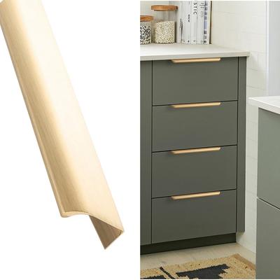 1x Kitchen Cabinet Door Handles Cupboard Drawer Concealed Finger Edge Gold Pull Cabinet Door Invisible Concealed Handle