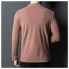 Men's Mock Neck Long-Sleeve Slim Fit Velvet Fleece T-Shirt