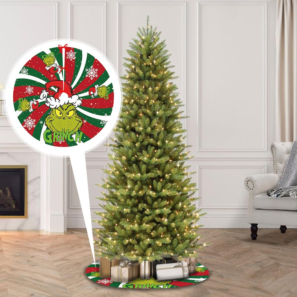 Christmas Digital Printed Christmas Tree Skirt Party Christmas Tree Decoration Bottom Apron Tree Skirt
