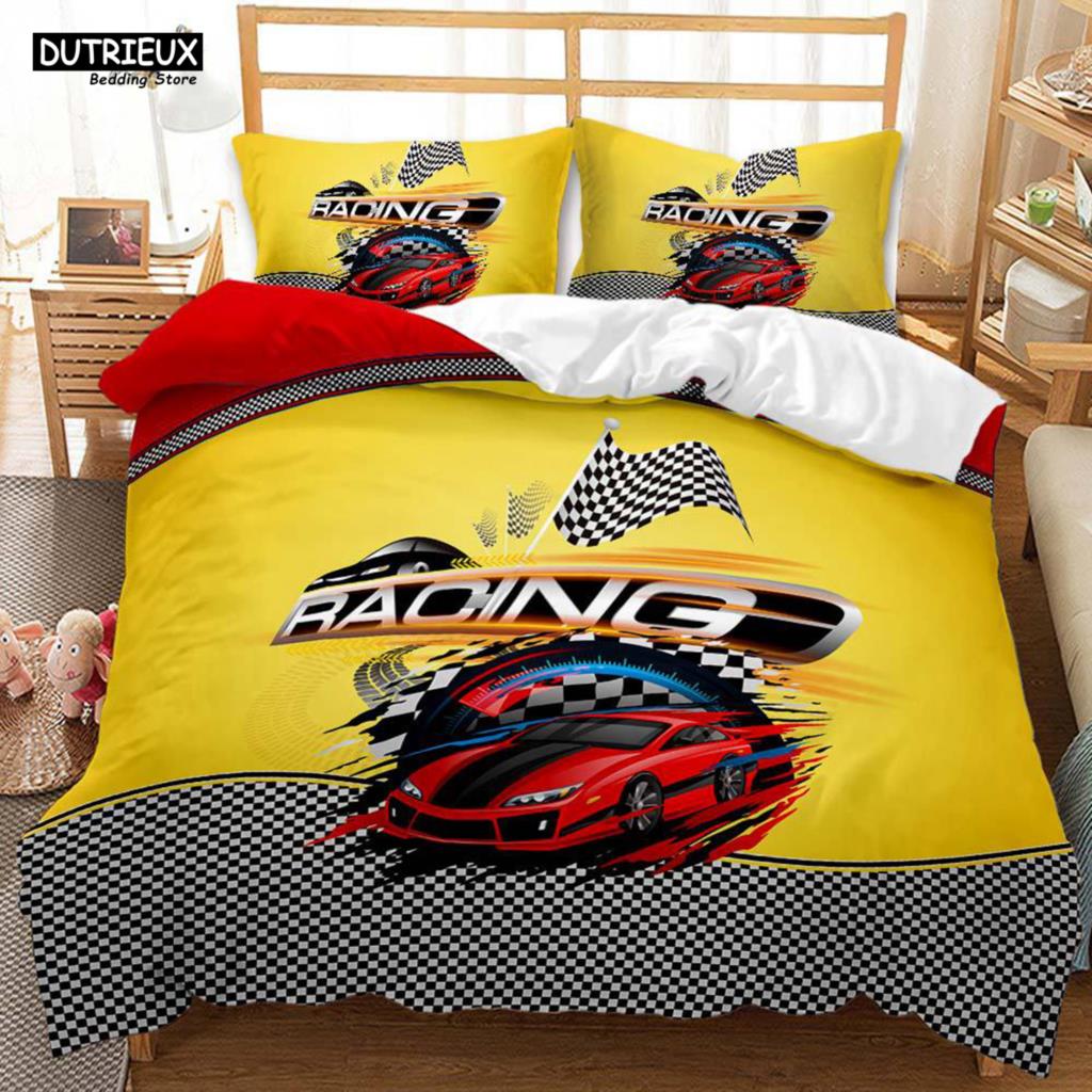 Cool Racing Car Bedding Set New Sports Car Duvet Cover Sets With Pillowcase Double Full King Size Jeep Bed Linen For Teens Boys