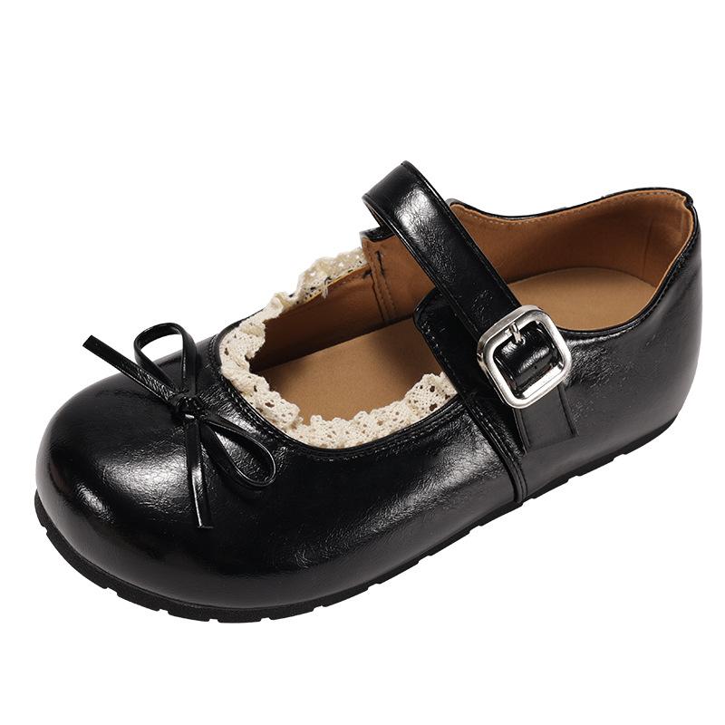 French ballet style red inner height increase shallow mouth flat-soled single shoes women's summer 2025 new skirt Mary Jane shoes