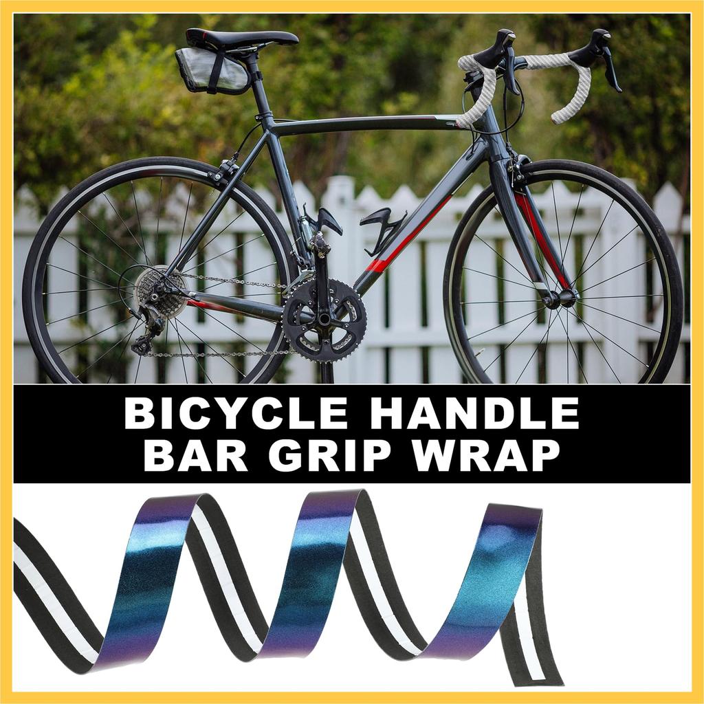 BULLSPANN Bicycle Grip Tape for Road Handlebar Tape with End 1 Bikes, Anti-Slip Plugs, Pair, Blue/Purple