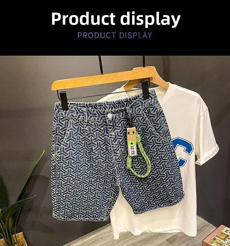 Men's Retro Summer Loose Fit Denim Work Shorts