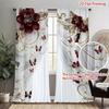 2Pcs Diamond Flower Butterfly Print Curtains,suitable for Bedroom,living Room Kitchen Decoration,home Decor,window Decor
