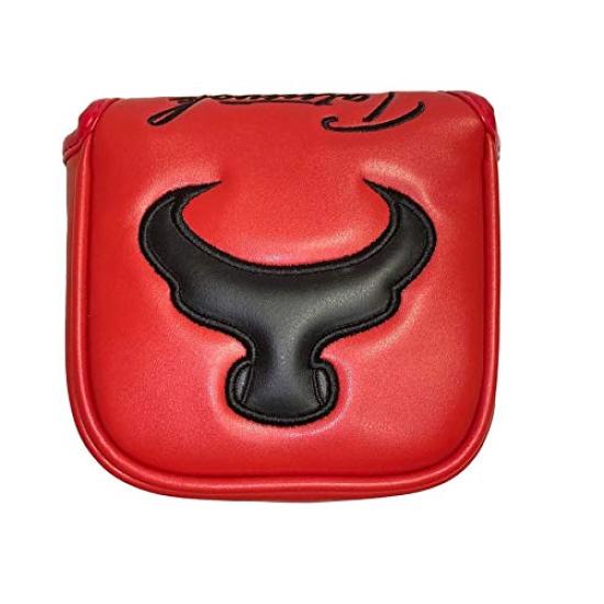 Putter Cover Golf Head Cover for Mallets For Small Mallets Compatible with Odyssey 2 Ball TaylorMade Spider Putter Comes with Magnet BULL (Square,