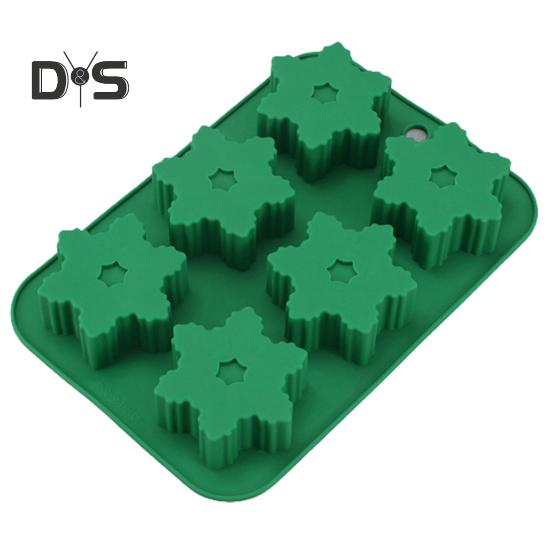 

6 полостей, пищевая силиконовая форма, многоразовая, полезная, снежинка, снеговик, дизайн, силиконовая форма для изготовления тортов