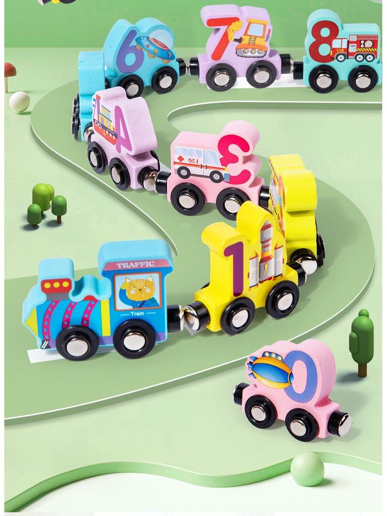 Children's Magnetic Train Set: Wooden Educational Puzzle Compatible with Brio Tracks