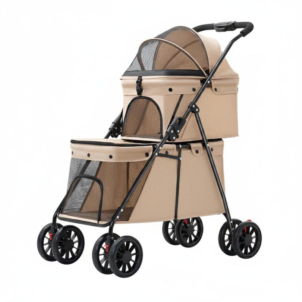 Double Layer Dog Cat Pet Carrier Easy to Fold Deck Large