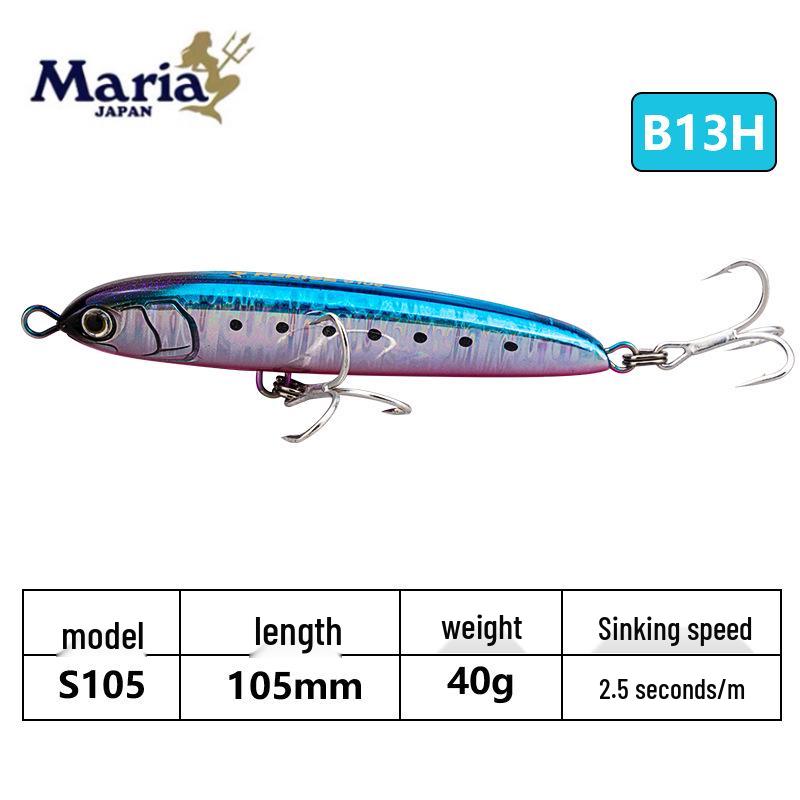 MARIA Marya Sinking RERISE S105/S130 Tuna Fishing Pencil Bait 40g/70g