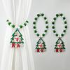 1 Pair Xmas Charm Curtain Tiebacks Wooden Bead Christmas Curtain Ties Beaded Curtain Holdbacks for Drapes Living Room Bedroom Nursery Decor