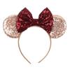 Silver Shinny Mouse Ears Headband For Girls Shinny Sequin Bow Hairband Festival Party Cosplay DIY Hair Accessories