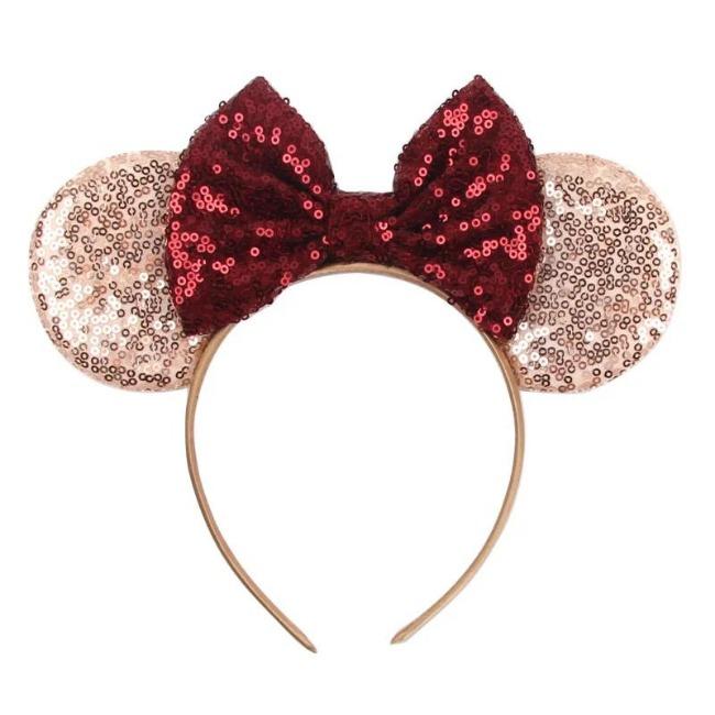 Silver Shinny Mouse Ears Headband For Girls Shinny Sequin Bow Hairband Festival Party Cosplay DIY Hair Accessories