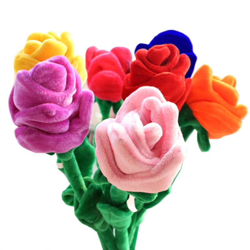 

Creative Fabric Rose Flower Bouquet Doll Plush Toy Red Rose Doll Home Decoration Ragdoll Doll 30cm（0.015kg） рожевий