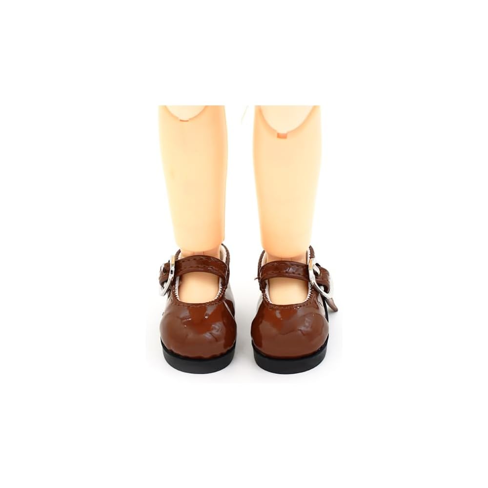 AXLUCE Plush Doll Shoes 20cm Brown Leather Footwear