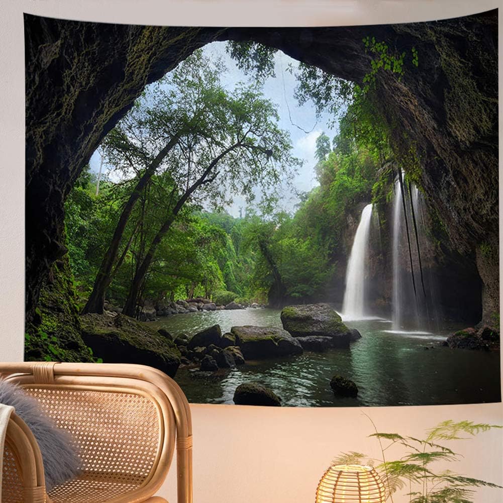 Llamazing Forest Tapestry Home Decor Landscape Tapestry Living Room Bedroom Decoration Magic Curtain Morning Forest